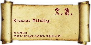 Krauss Mihály névjegykártya